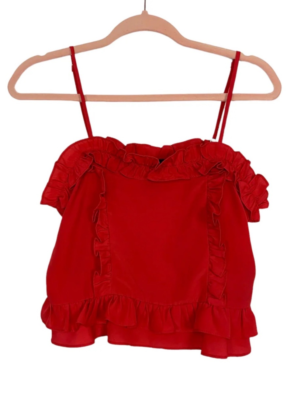 Red Ruffle Spaghetti Strap Top